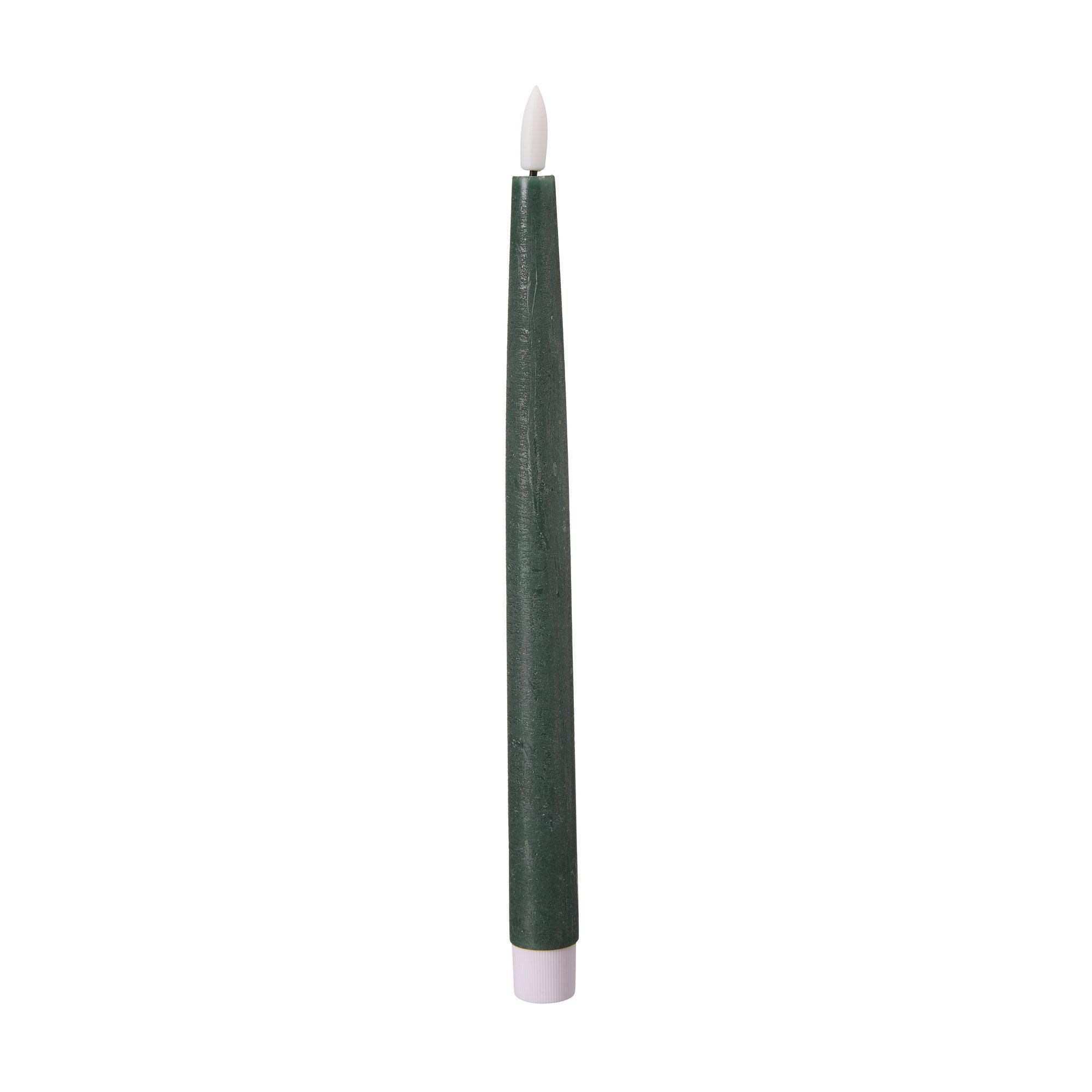 LED Taper Candle 2 pcs Green - Green - 2,2x27cm
