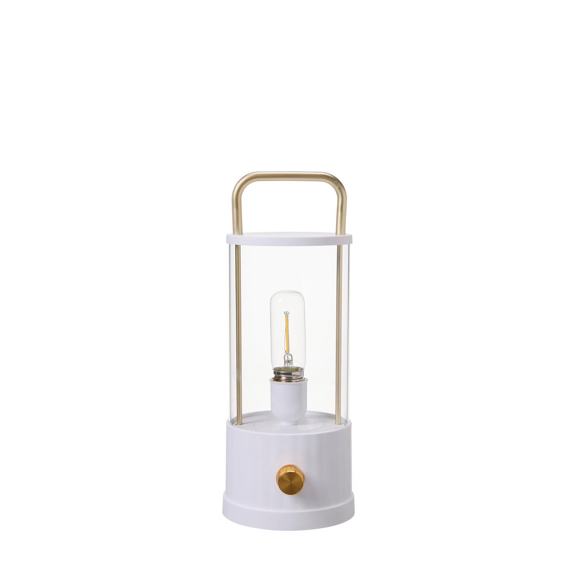 LED Lantern White/Gold - White/Gold - 11x27cm
