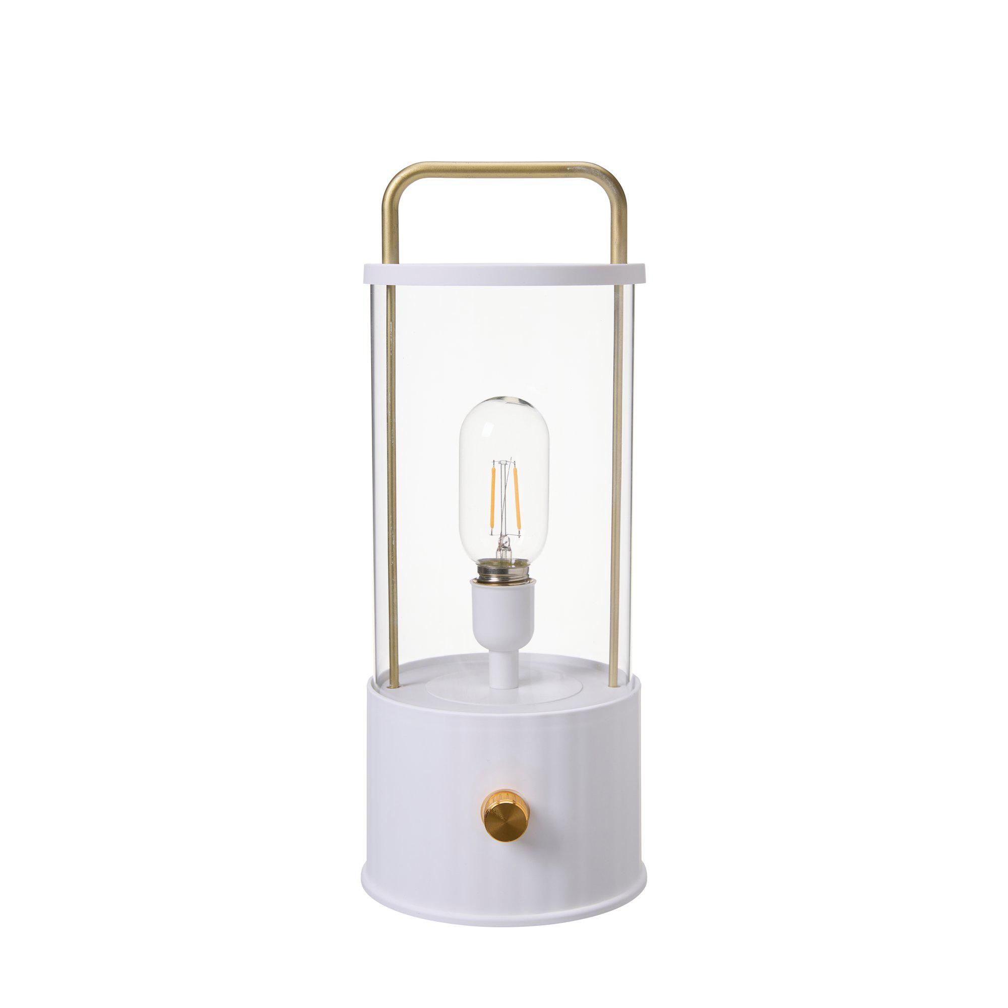 LED Lantern White/Gold - White/Gold - 16x35cm